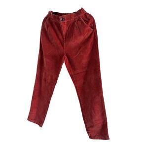 Zenana Corduroy Pants Women's Size S terracotaRed High Waist Casual Elastic Wais